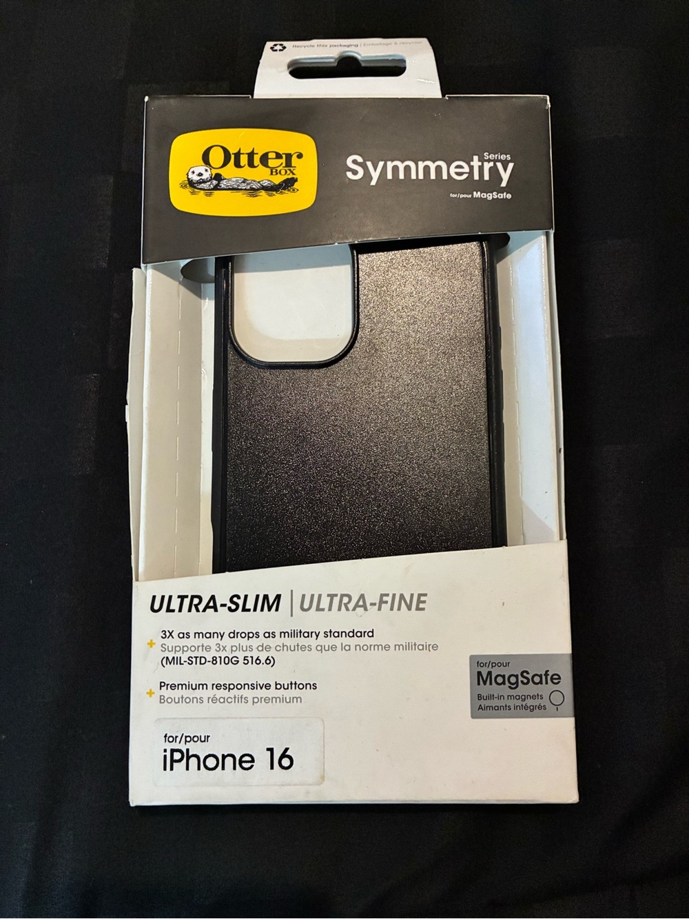 OtterBox Symmetry Series Ultra-Slim Case for iPhone 16 - Black